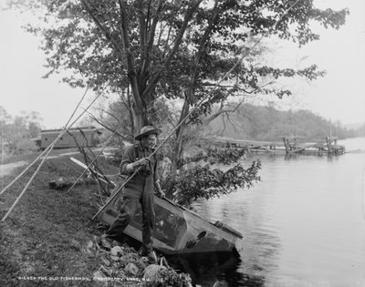 Le Vieux Pêcheur, Cranberry Lake, N.J., c.1900 - Detroit Publishing Co.